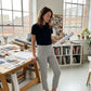 🍃Women's Elastic High-Waist Pants - Secure Pockets, Slim Fit, UK Sizes