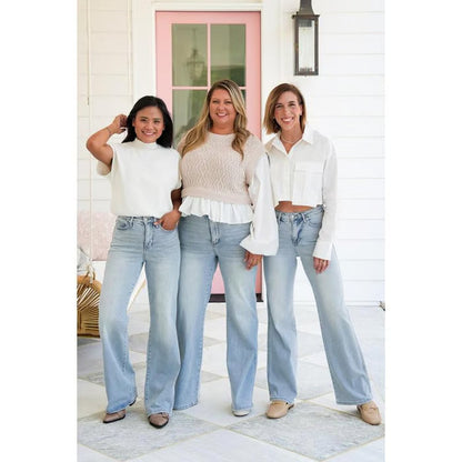 👖💥Hot Sales - 49% OFF💥Vintage Wash Plus-Size Jeans — Stretchy & Straight Leg Fit