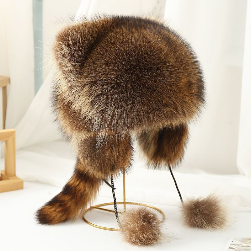 ⏳Time-Limited Special⏰ Raccoon Tail Fur Parent-Child Plush Hat