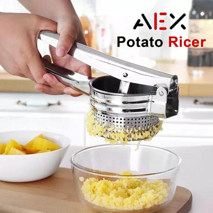 📢📢50%  OFF !! ⏰AEX Multifunctional Stainless Steel Potato, Juice & Food Press