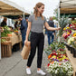🍃Women's Elastic High-Waist Pants - Secure Pockets, Slim Fit, UK Sizes