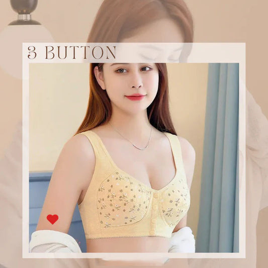 🔥Buy 1 and get 2 free 🔥Seamless underwear with front buttons Comfortable cotton bra for women