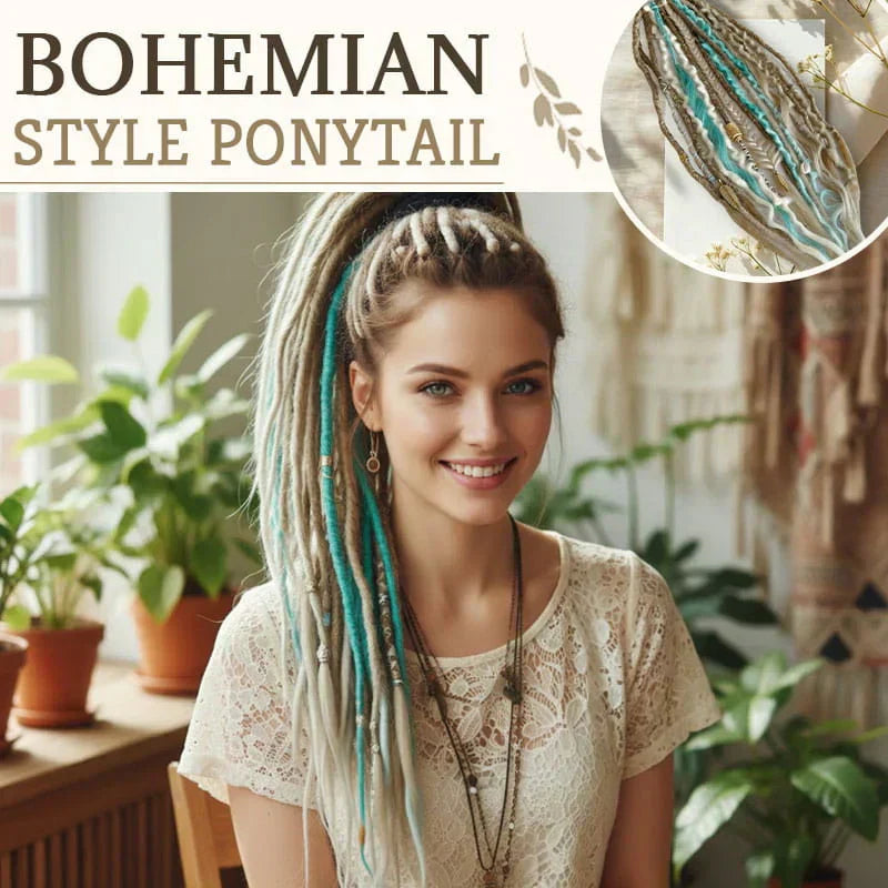 Bohemian Textured Ponytail | Instant Dreadlock Hair Extension | Easy Clip-In for Festivals & Nights Out