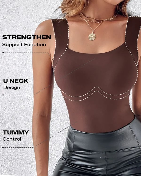 🏆Last Day Special Price $17.99!!💐Women's U Neck Tank Tops with Built-In Bra