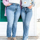 👖Hot Sale 50% Off🔥Vintage Double Button Frayed Hem Bootcut Jeans