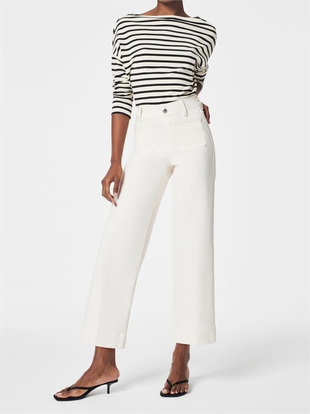 ✨2025 Hot Sale⌛🔥Inventory Clearance! Tummy - Control Cropped Wide - Leg Jeans 🌟