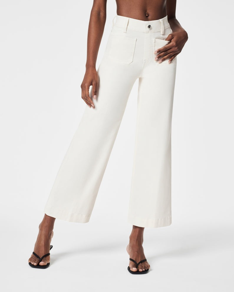 ✨2025 Hot Sale⌛🔥Inventory Clearance! Tummy - Control Cropped Wide - Leg Jeans 🌟