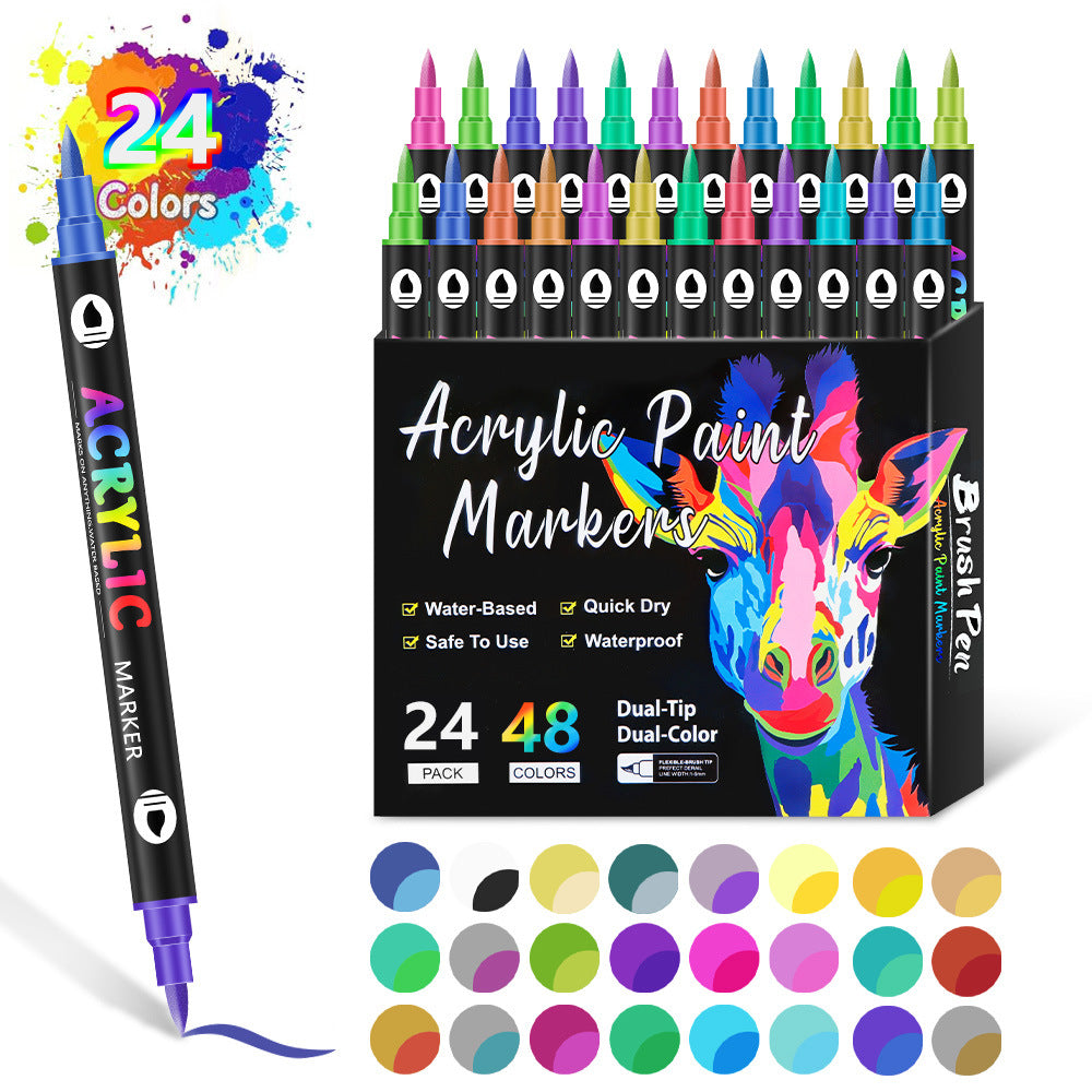 🌈🖌️Dual Tip Acrylic Paint Pen Marker✨🎨