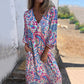 🌸Spring Specials 50% Off🌸Women's Bohemian V-Neck Abstract Printed Maxi Dress