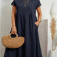 🔥Today 50% Off🔥Fashion Solid Color Cotton Linen Pocket Dress