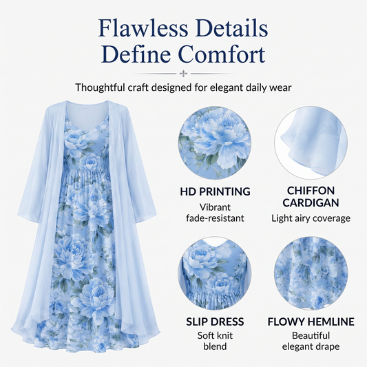 🌸New Arrivals & Best Sellers-Women's Elegant Two-Piece Floral Dress Set🌸