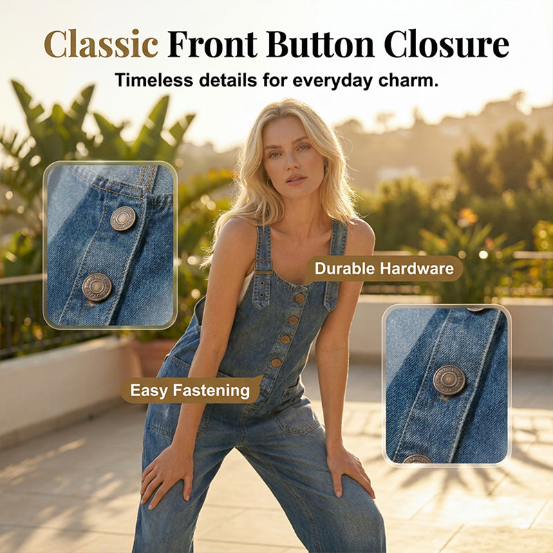 🔥Limited-time offer-Women's Casual Baggy Denim Overalls with Pockets