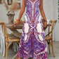⏳🔥2026 Hot Sale🎁Women’s Retro Print V-Neck Sleeveless Maxi Dress