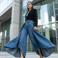 🔥Hot Deals-Women's High-Waist Wide-Leg Jeans with High-Low Hem
