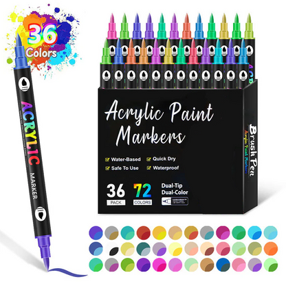 🌈🖌️Dual Tip Acrylic Paint Pen Marker✨🎨