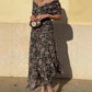 Women's Off-the-shoulder V-neck Printed Dress