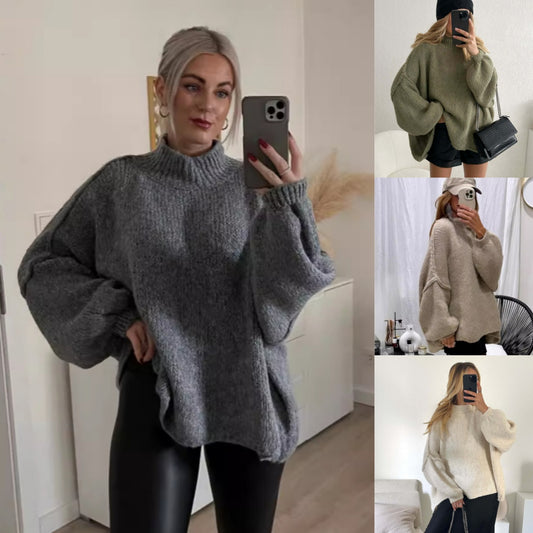 🔥New arrivals now on sale-Women's Warm Mock Neck Loose Fit Sweater