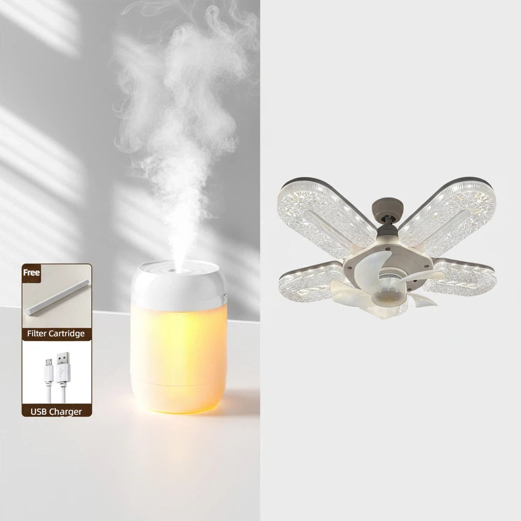 🔥Limited-time 50% off💡 Crystal-Effect LED 5-Blade LED Fan Light