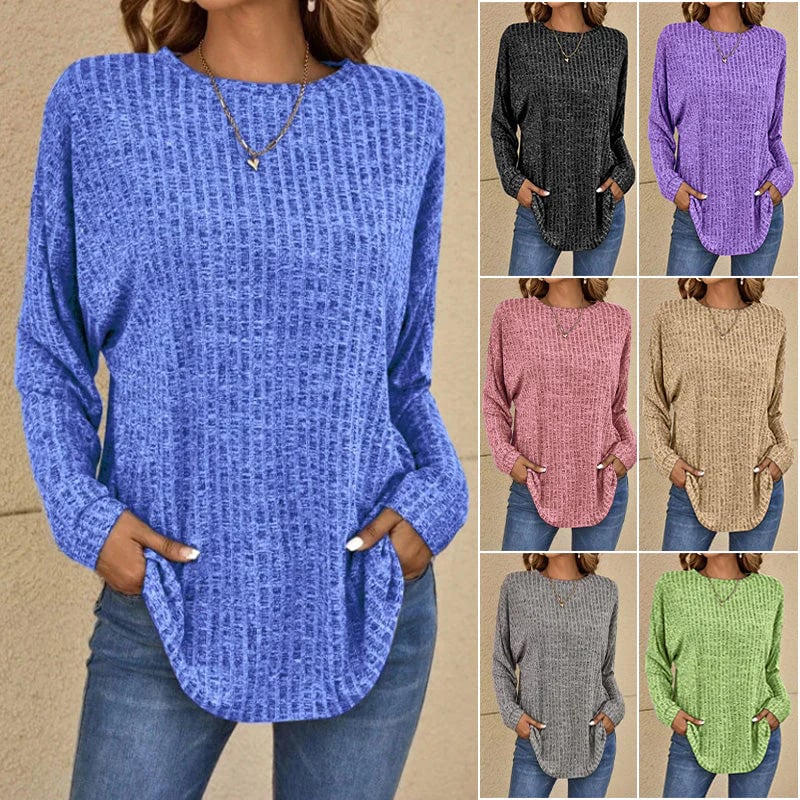 ✨2026 Collection at 50% OFF & FREE SHIPPING🎁Casual Long-Sleeve Top – Soft Knit, Loose Fit & Versatile Style for All Body Types 🌸🧥