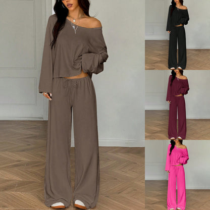 🔥New arrivals offer-Women's Off-Shoulder Top &  Pants 2-Piece Outfit