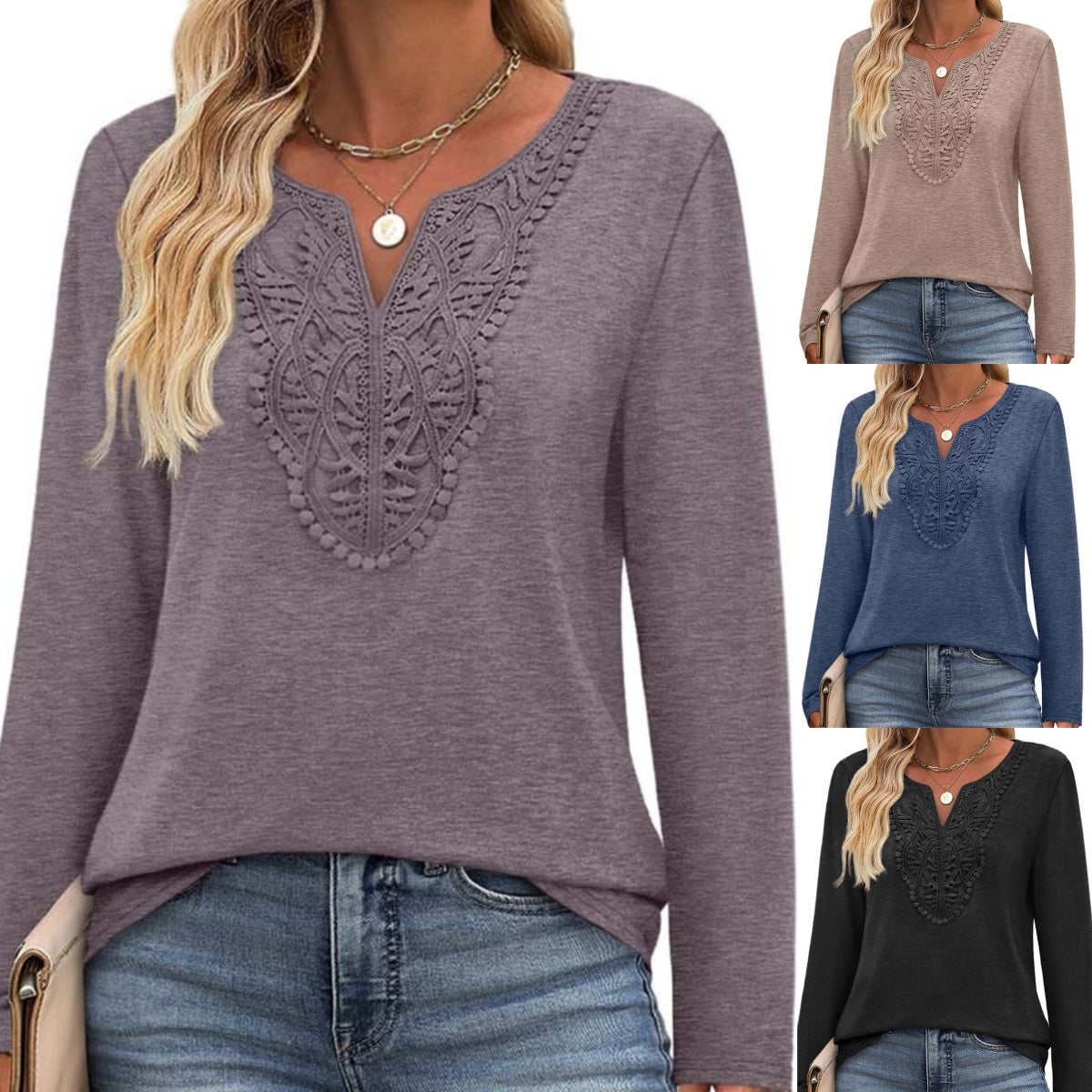 🔥Limited-time offer-Women’s Elegant V-Neck Long Sleeve Top