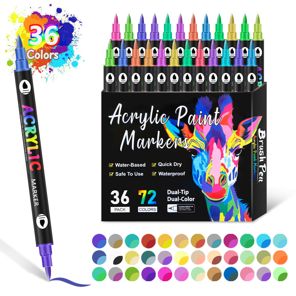 🌈🖌️Dual Tip Acrylic Paint Pen Marker✨🎨