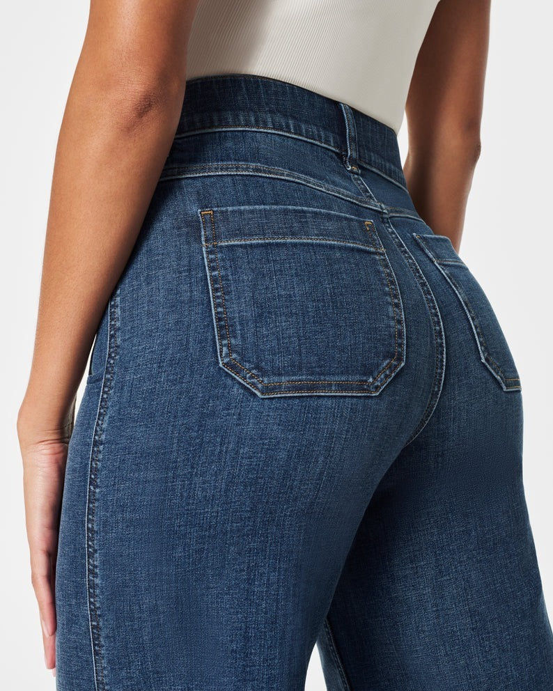 ✨2025 Hot Sale⌛🔥Inventory Clearance! Tummy - Control Cropped Wide - Leg Jeans 🌟