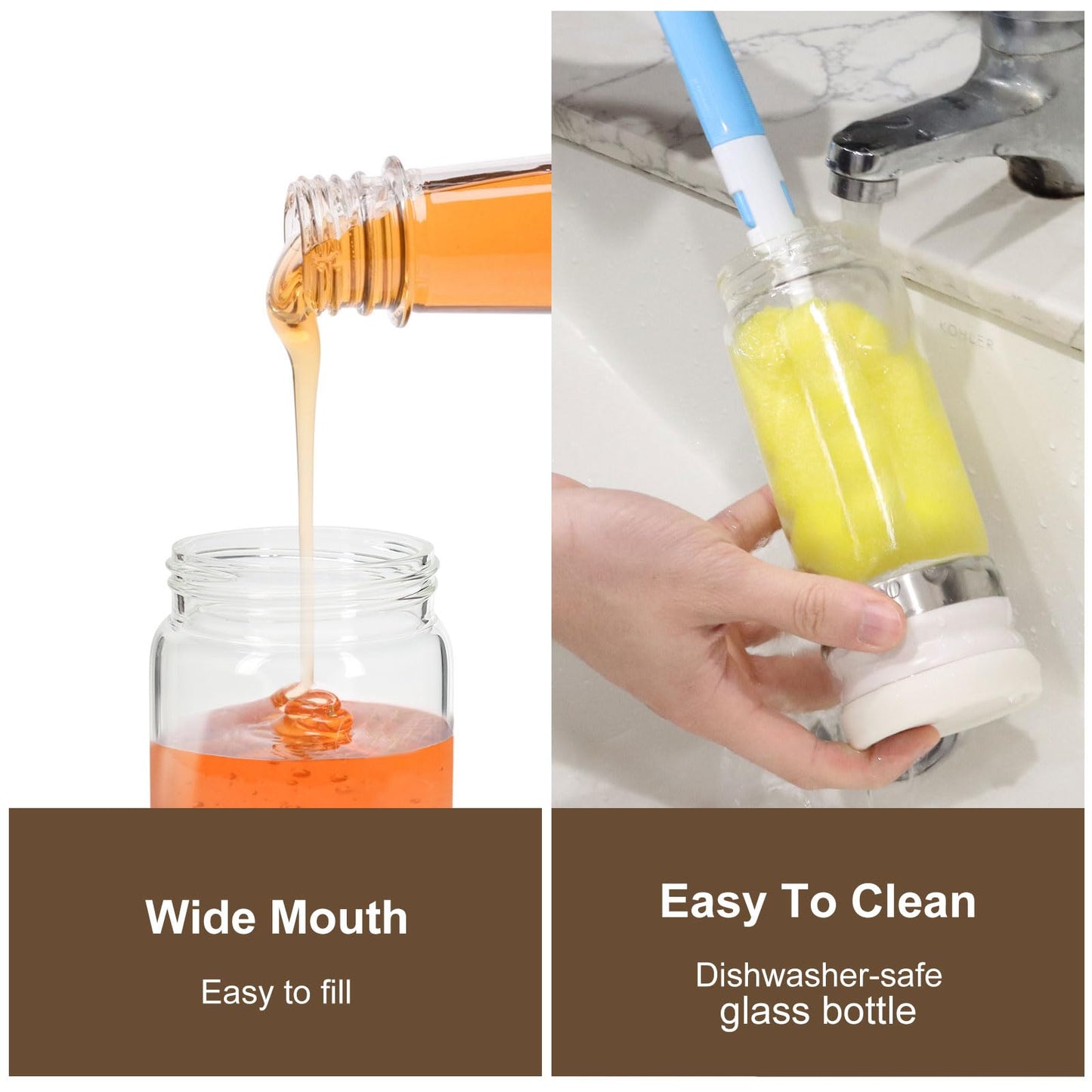 💥LAST DAY SALE 60% OFF🍯✨9oz No-Drip Glass Honey & Syrup Dispenser