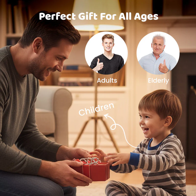 🧠Christmas Limited-Time Offer: 50% OFF!!!🧠🔠Metal Puzzle Ring Eight-Piece Blue Version Brain Teasers