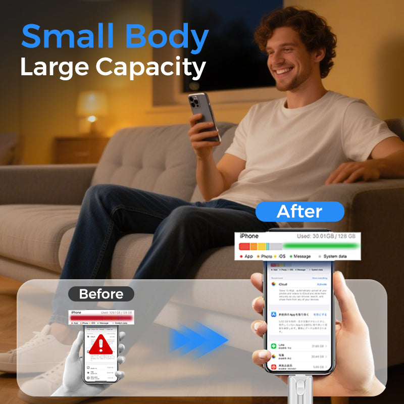 16GB~1TB Micro USB + MFi Certified Lightning + 8 Pin + USB 3.0 ⚡4 in1 Flash Drive for iPhone/iPad/Android/PC⚡