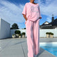 ⏳Limited offer! ⏰Casual two-piece set for women, plain top and loose trousers