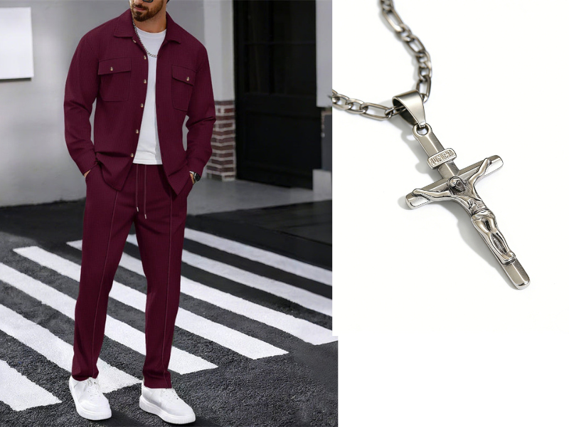 🔥 Men's Waffle Button-Up Jacket & Trousers Set – Breathable Waffle Knit, Relaxed Fit & Effortless Casual Style 👕👖