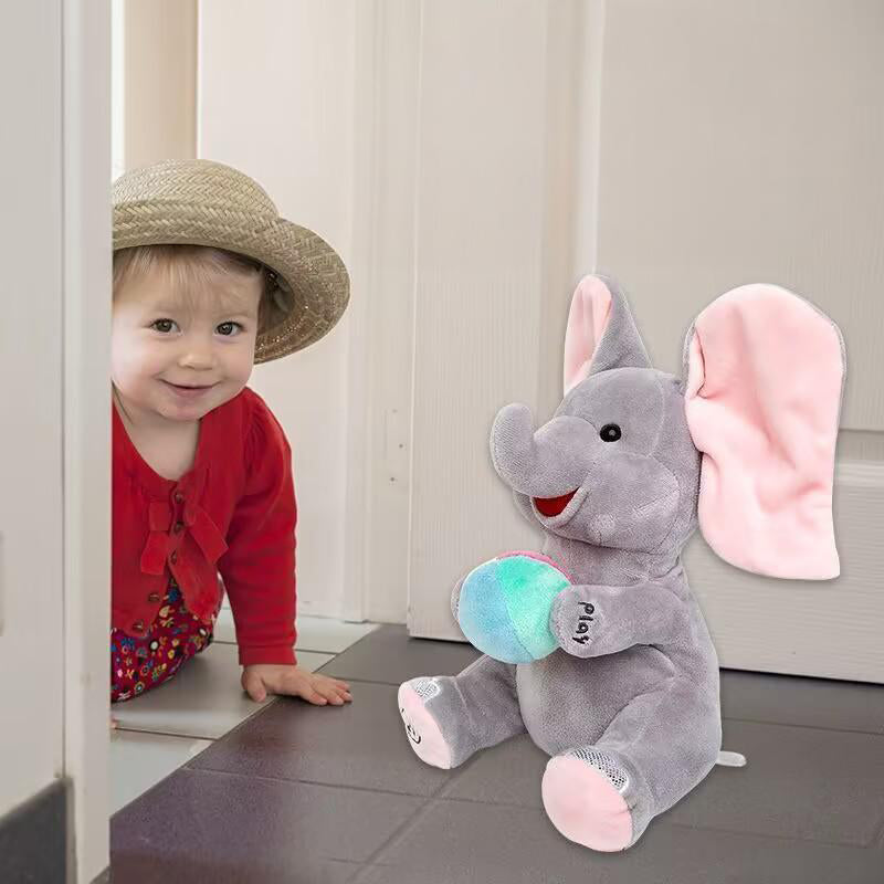 🎁 50% OFF! 🐘 Cute Hide & Seek Elephant Plush Doll - Interactive Play with Soft Material, Perfect Gift for Kids 🧸✨