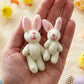 💎 50% OFF! 💎 Bunny Mummy & Baby Plush Pocket Tin – Handmade Easter Collectible with Cozy Blanket (Pink/Blue Ears) 🐇🎁