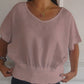 ⏰ Limited Time Offer – 50% Off! 🔥Simple Solid Color V-Neck Half-Sleeve T-Shirt💛
