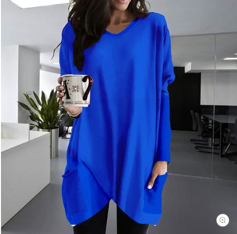 Comfortable Solid Color Loose Casual Long Sleeve T-Shirt