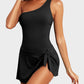 ⛱️Last Day Sale 49% OFF🔥One Shoulder Skirted One Piece Swimsuit