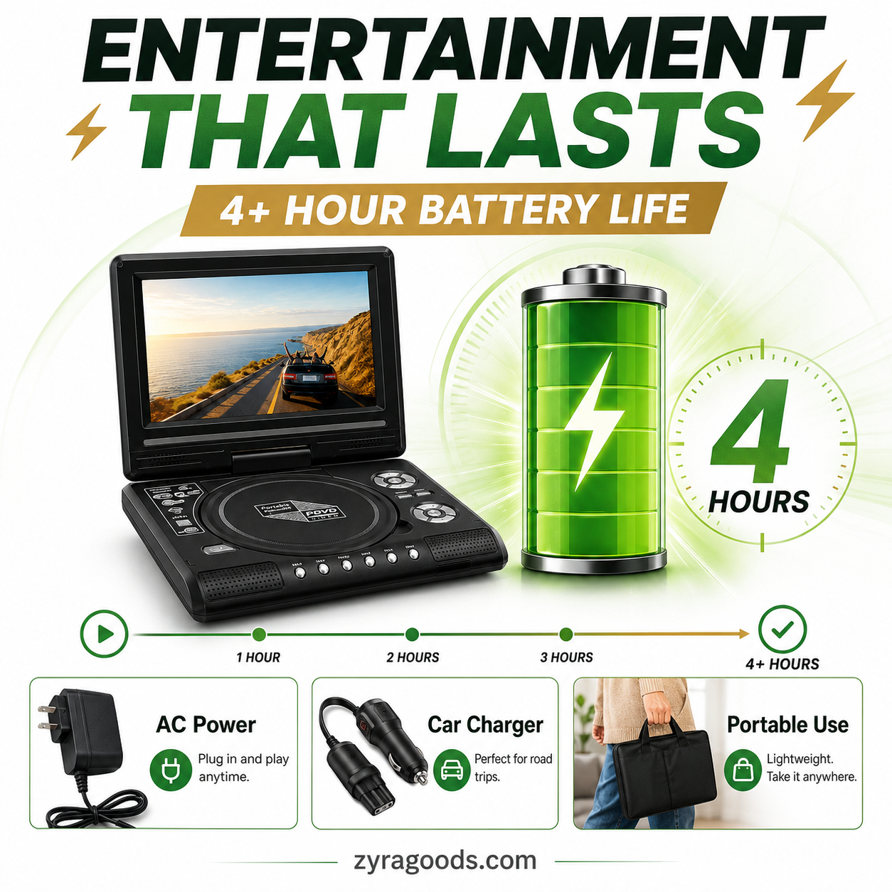 📺 7.8" HD Portable DVD/EVD Player – Large Screen, Rechargeable & Compatible with DVD/CD/USB/SD – Perfect for Home & Travel