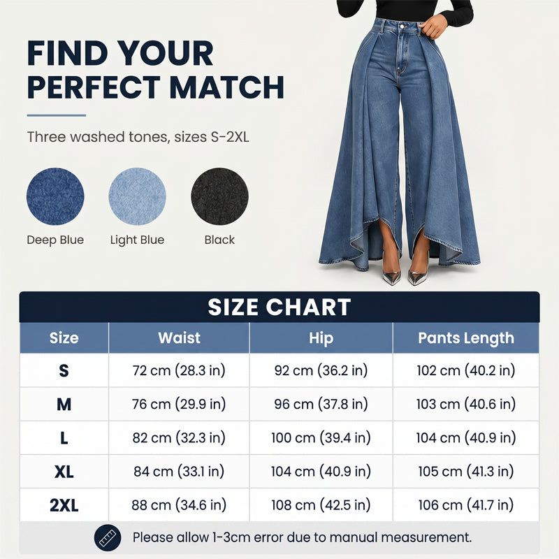 🔥Hot Deals-Women's High-Waist Wide-Leg Jeans with High-Low Hem