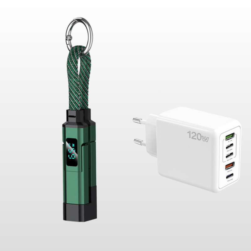 🔥HOT SALE50% OFF🔥4-in-1 Digital Display Keychain Charging Cable