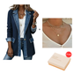 ⌛Limited-time offer-Women’s Elegant Denim Spliced Ribbed Knit Coat