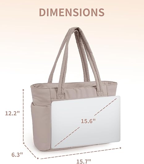 💕Hot Sale 50% OFF🎁Wandering Nature Puffer Tote Bag with Cup Holder & Laptop Compartment & Trolley Sleeve for Travel, Work, Nurse, Women