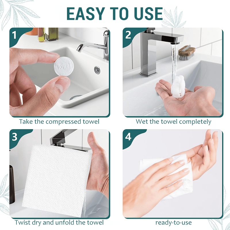 🏆Flash Sale⚡50K+ SOLD!💥EACH ONLY ￡0.06!!!✨Compressed Towel Tablets - 142% high-quality pure cotton