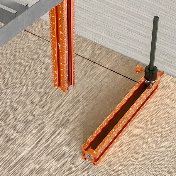 🧲 4-Sided Laser Scale Magnetic Level Scribing Tool | Multi-Purpose Aluminum Woodworking Marking Ruler