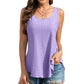 🔥Hot Sale 50% OFF💥Buy 2 Get 10% Off🔥Womens Tank Tops Sleeveless EyeletEmbroidery Scoop Neck Loose Fit Casual SummerFlowy