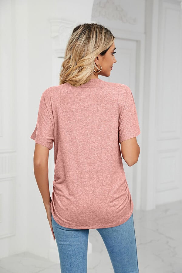 💕Hot Promotion- UP TO 49% OFF🌷V-Neck Solid Color Loose Ladies Tops