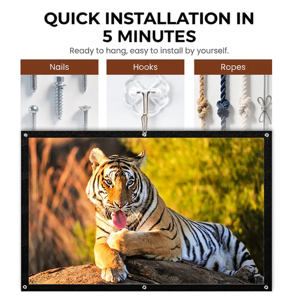 Portable Projector 4K Anti-Light Folding Screen