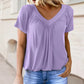 🎉Buy 2, get extra 10% off!-Women's Casual Pleated V-Neck Short-Sleeve Top