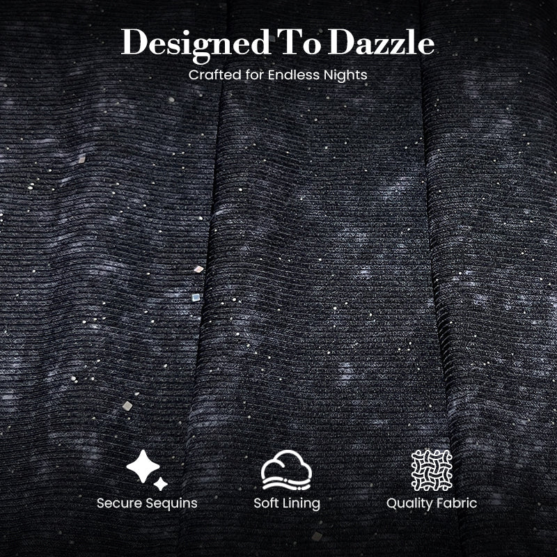 💖LAST DAY SALE 50% OFF🥰Women's Sequin Sparkle Wide Leg Pants with Elastic Waistband