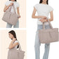 💕Hot Sale 50% OFF🎁Wandering Nature Puffer Tote Bag with Cup Holder & Laptop Compartment & Trolley Sleeve for Travel, Work, Nurse, Women